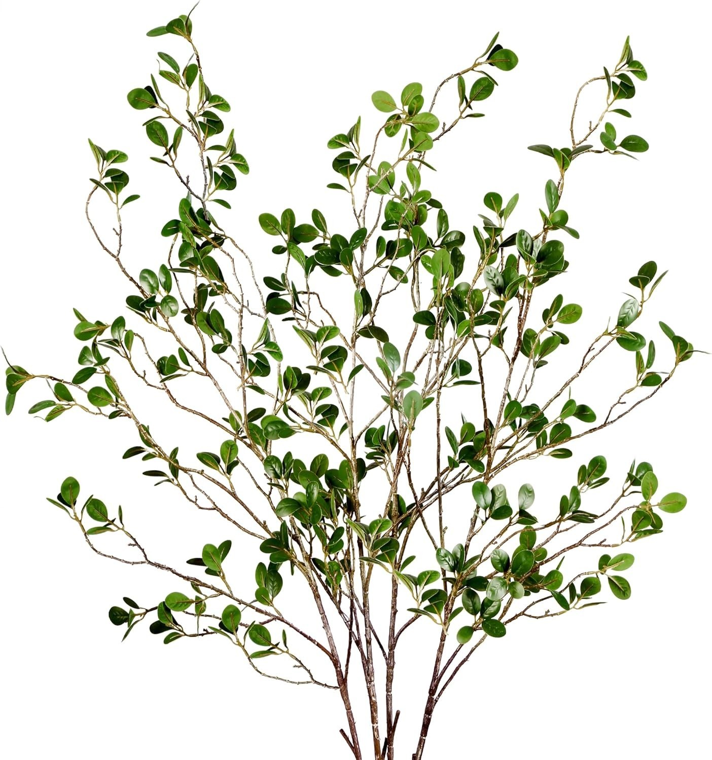 43’’ 4Pcs Artificial Ficus Branches Faux Leaf Spray Green Eucalyptus Branches... gallery