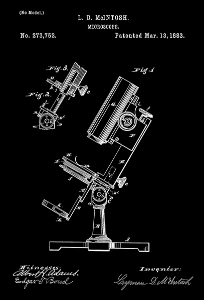 1883 - Microscope - L. D. McIntosh - Patent Art Poster gallery