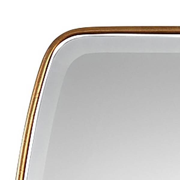 Round Rectangular Vanity Accent Wall Mirror Modern Gold Frame 21" Wide Bathroom gallery