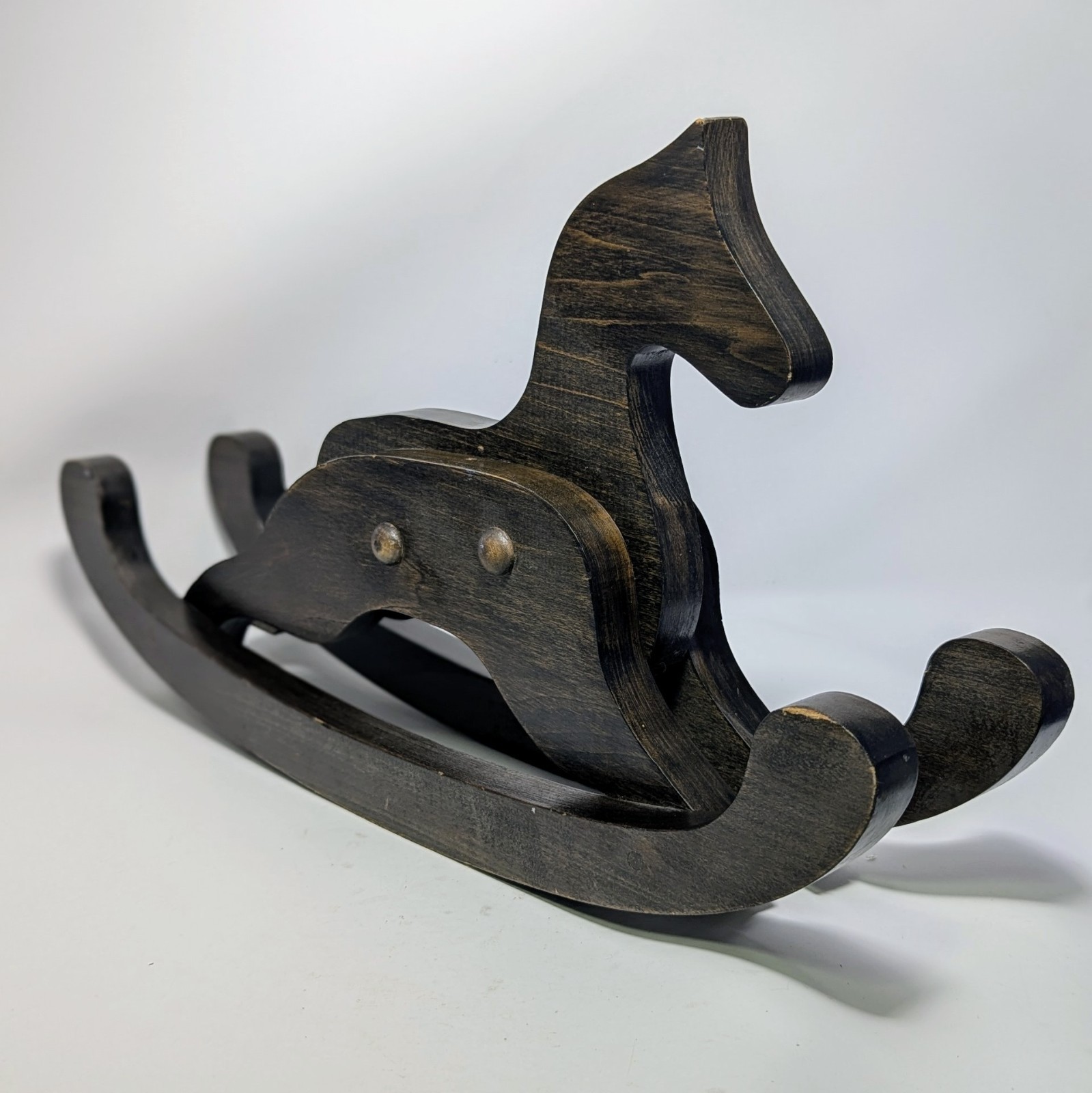 Vintage Handmade Solid Wood Rocking Horse 17" Long 9.5" Tall gallery