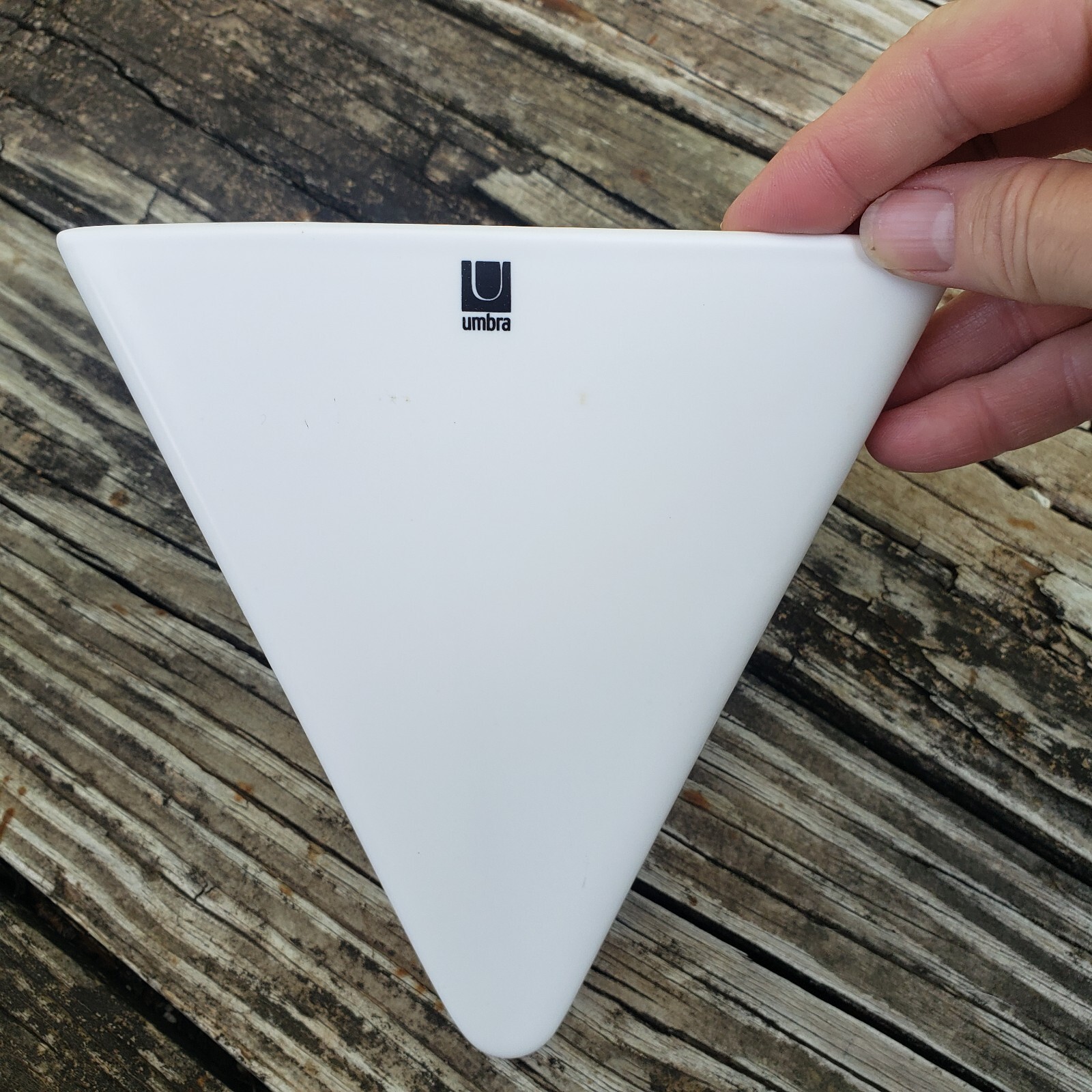 Umbra Trigg White Triangular Ceramic Replacement Vase Container Planter gallery
