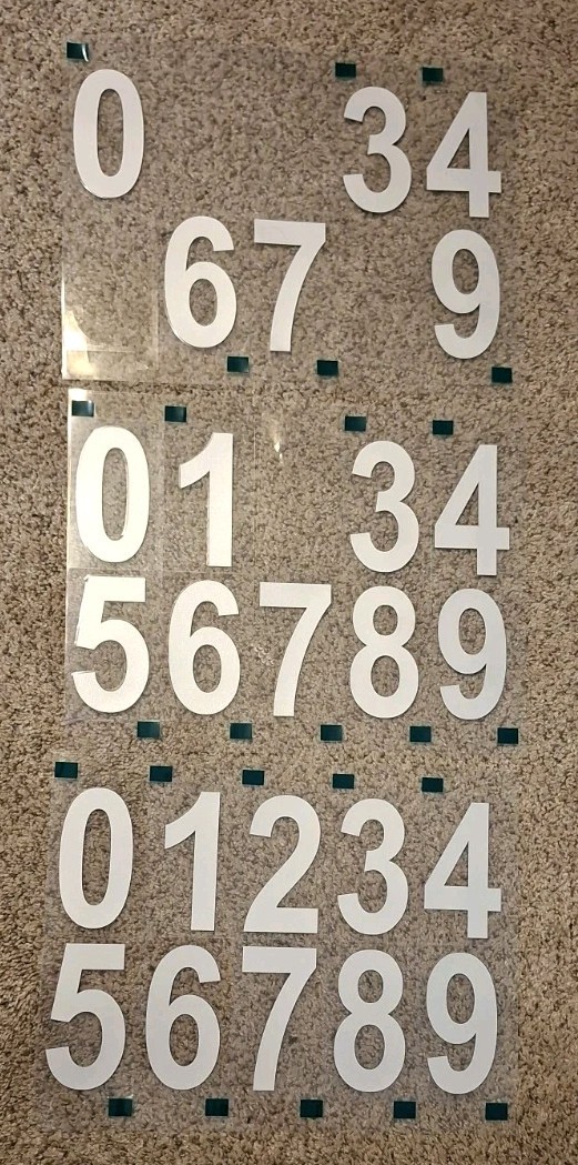 3 PARTIAL Sets Reflective Mailbox Numbers Vinyl Sticker Medium (3 in) 0-9 #755 gallery