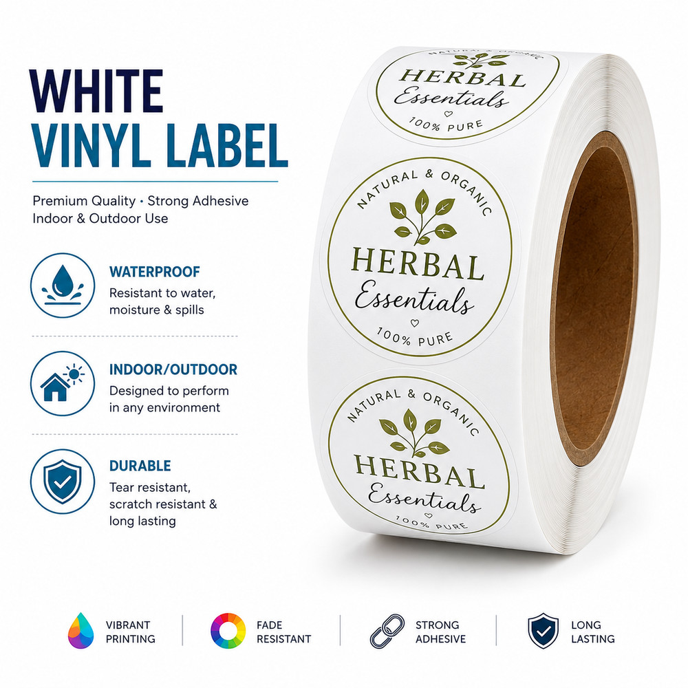 Personalized Roll Labels Rounded Rectangle Stickers for Business Packaging, 250