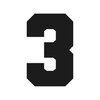 Number Three Varsity font Vinyl decal 3 bold sports font Sticker gallery
