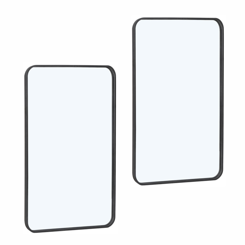 2PCS Black Rectangular Wall Mirror For Bathroom Bedroom Livingroom 24" x 36" gallery