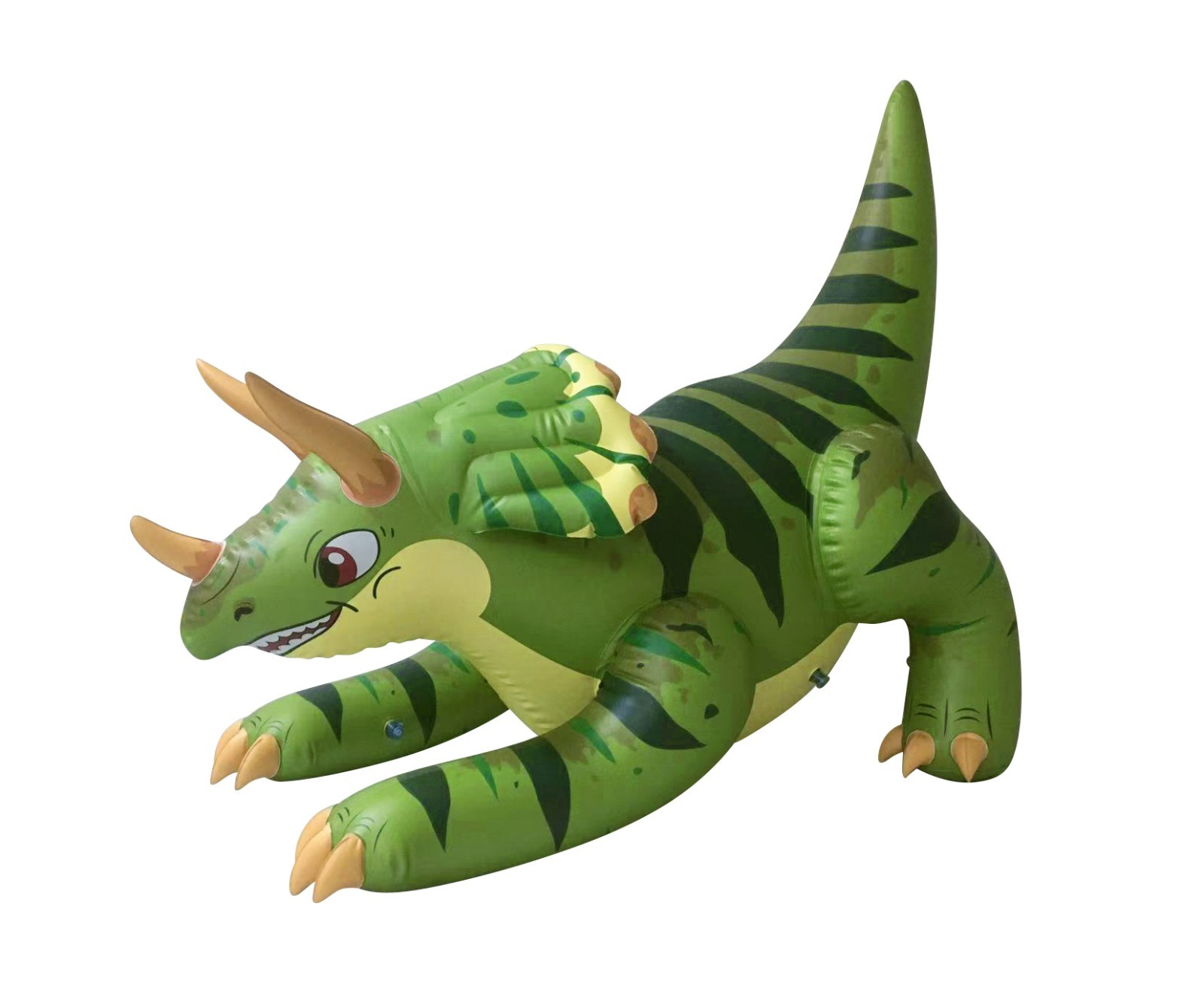 84" Long Topsy Triceratops Inflatable - Green, Blue and Pink Colors Variation gallery
