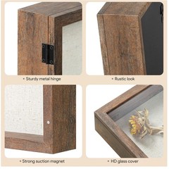 Rustic Brown Shadow Box Frame for Artwork, Medals, Pictures