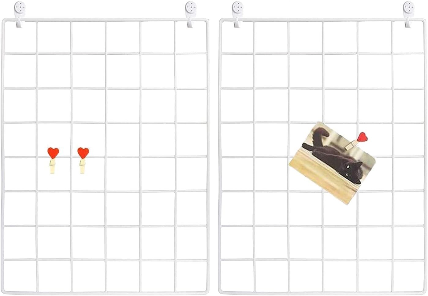 Versatile Wall-Mounted 2-Pack Wire Photo Grids - Perfect for Home or Office gallery