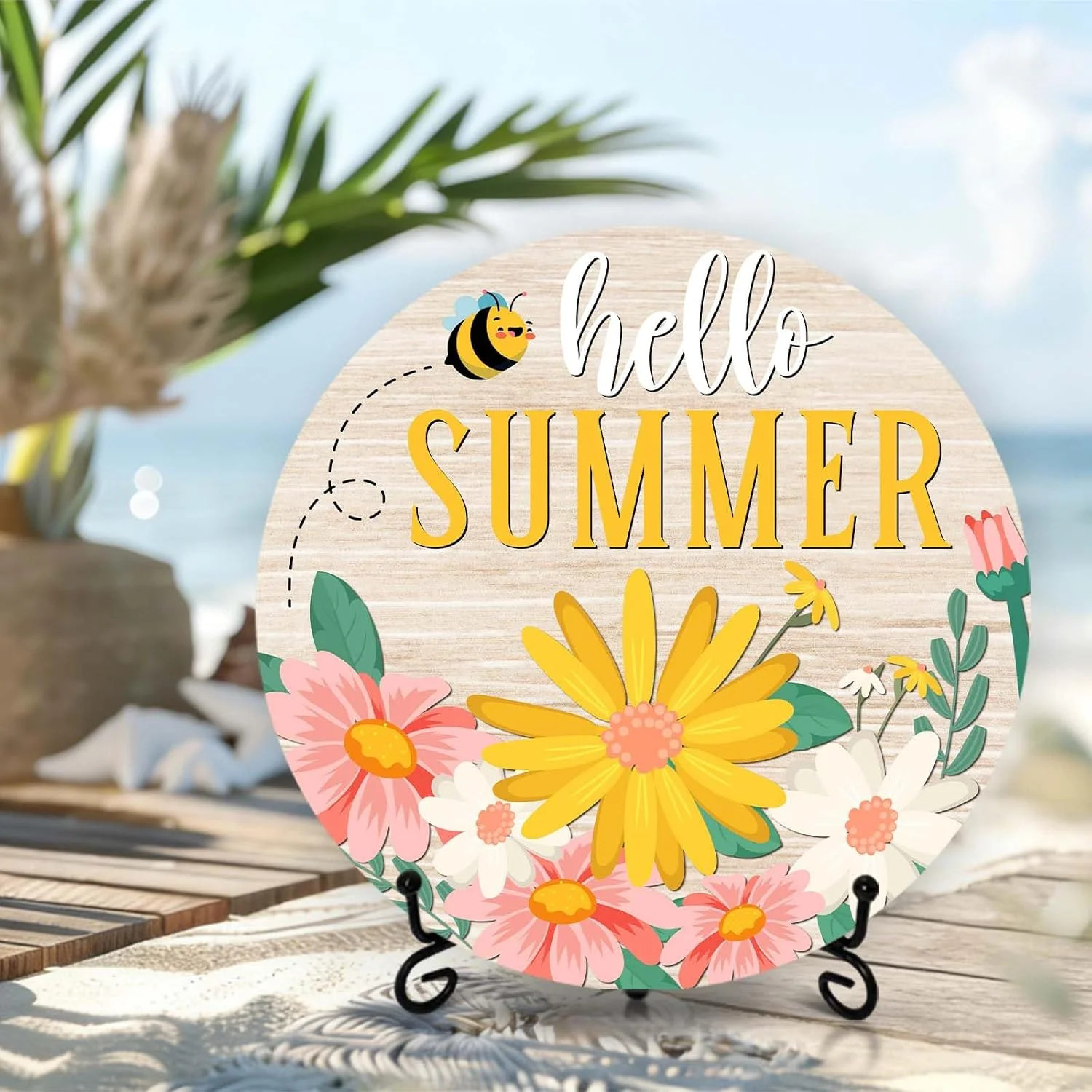 Summer Decorations for Home - Hello Summer Sign with Stand for Home Office Table gallery
