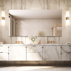 Large Mirror 60″ X 28″, Modern Rectangle Bathroom Mirror with Frameless Polished