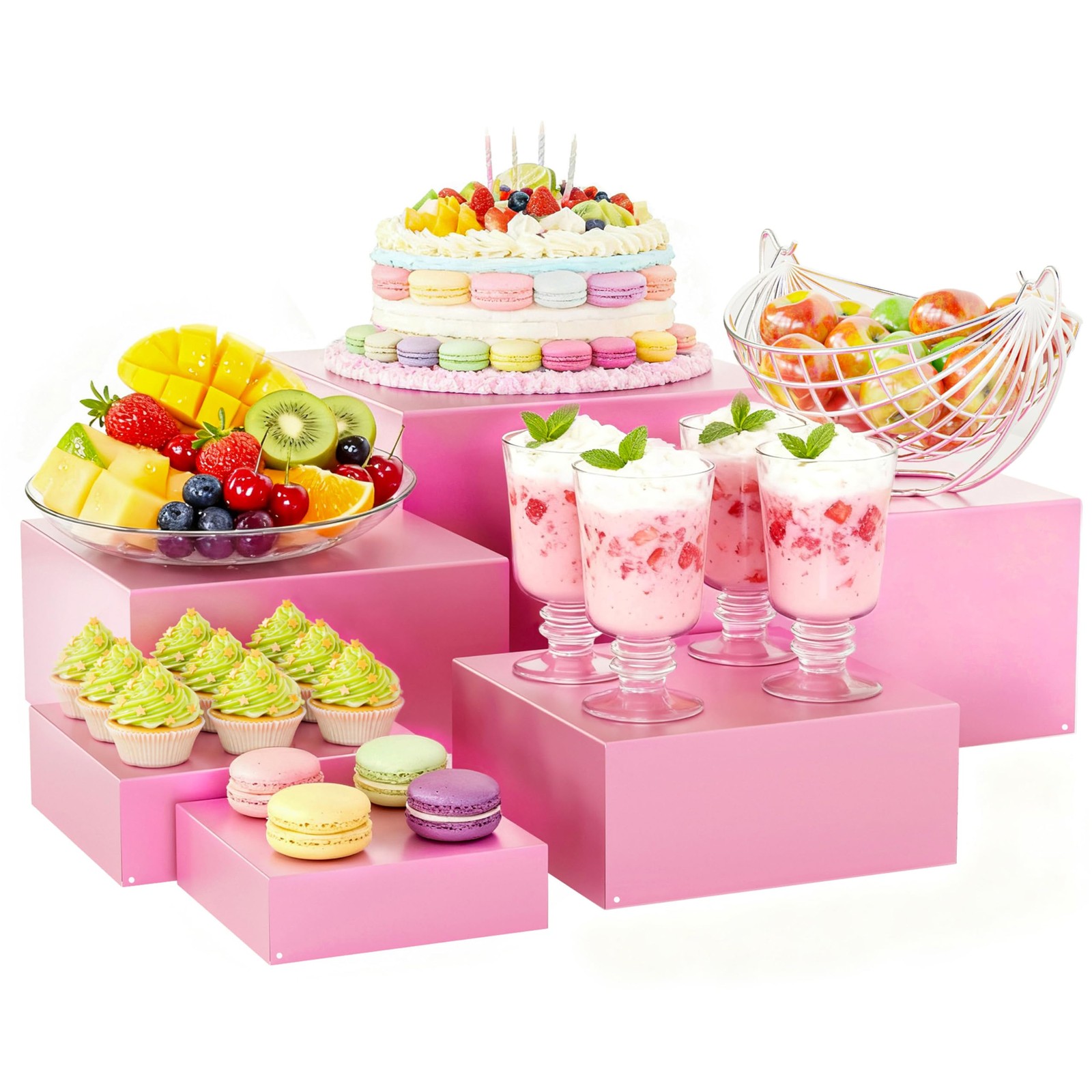 Metal Buffet Risers,6PCS Food Risers for Buffet Table 5in to 10in Display Sta... gallery