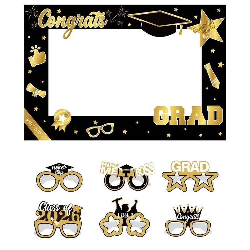 Graduation Props Bundle: Frames 70x47cm and Glasses 15.3x9.5x13cm Cardboard gallery