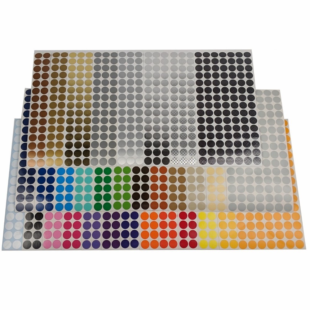 Color Coding Dot Labels, 1/4 inch Round Stickers, 105 pack, Indoor/Outdoor Vinyl