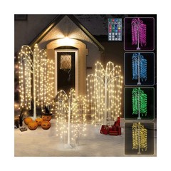Lamerge 3pcs Lighted Willow Tree Decorations,4FT+5FT+6FT Colorful Birch Tree …