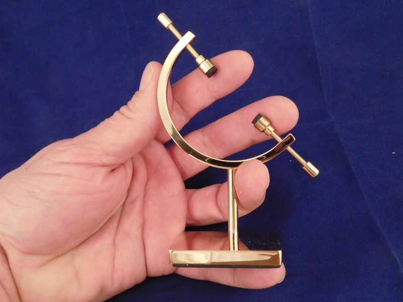 Display Stand Caliper Type Adjustable Small Size Brass/Gold Color gallery