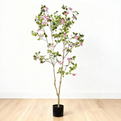 6FT Artificial Bougainvillea Tree with Black Plastic Pot for Indoor Home Decor