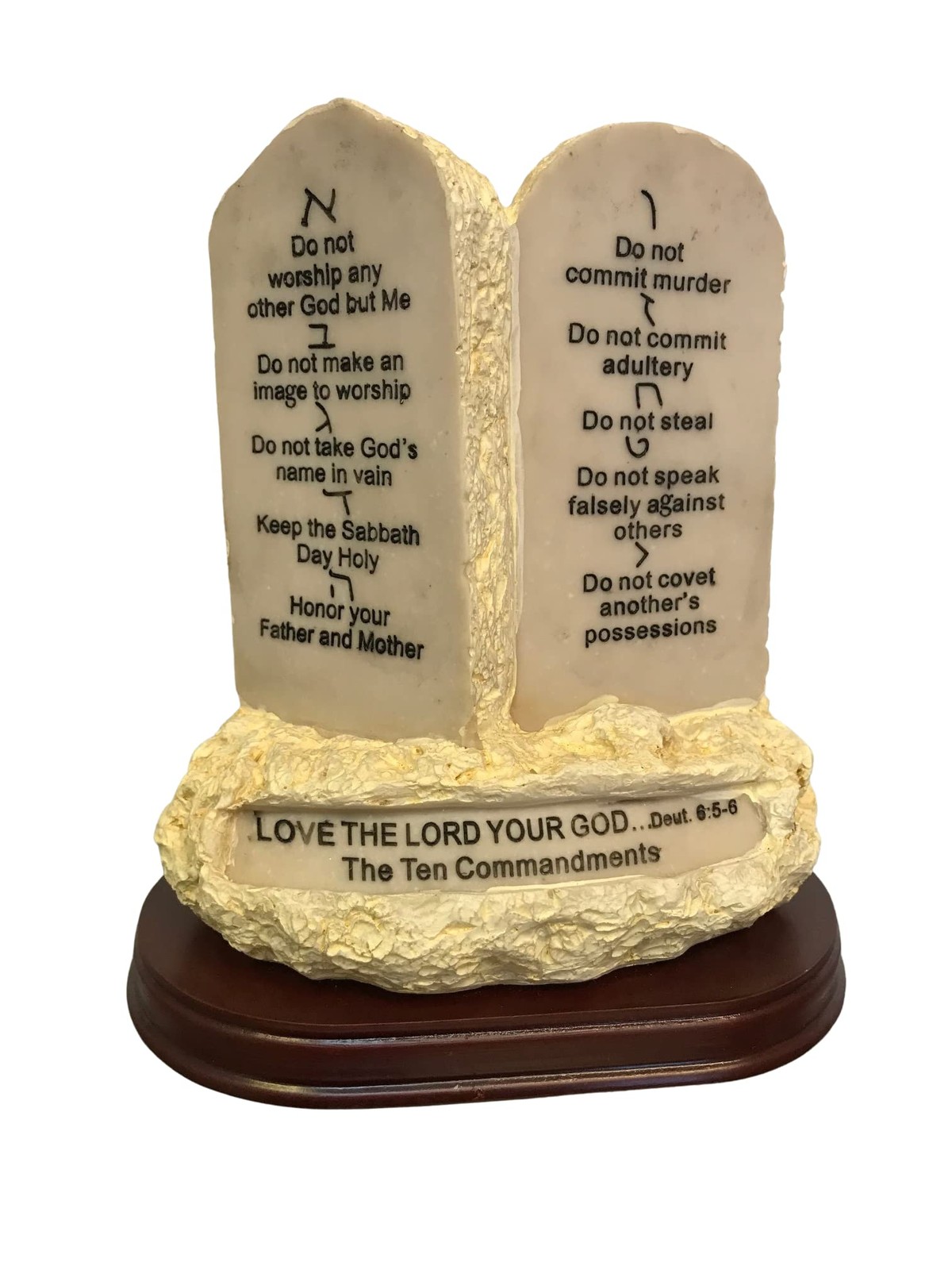 3 ARCHES USA Ten Commandments Tabletop Decor Stone Replica Statue with Script... gallery