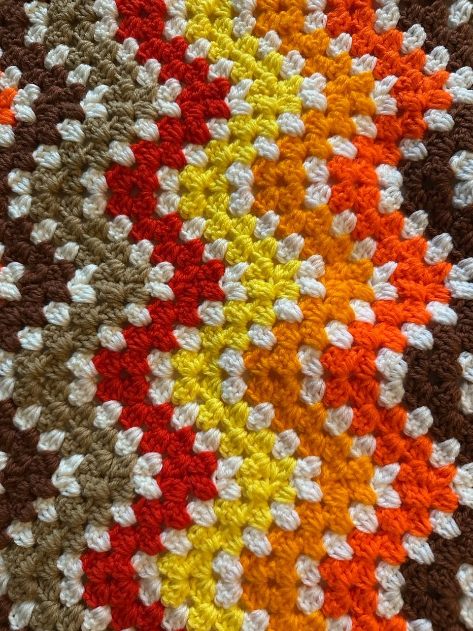 72"x43" Handmade Afghan Fall Colors Chevron Zig Zag Blanket Crochet Multicolor gallery