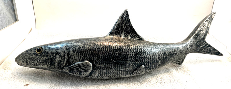 Art Sculpture Silver Black FISH Bonefish Restaurant WALL Door Handle Decor 17"L gallery