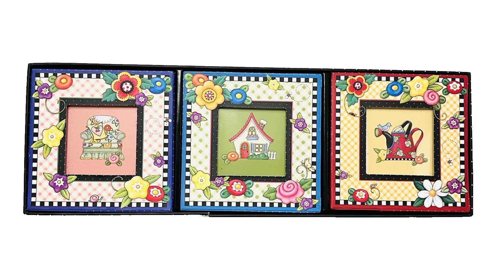 Mary Engelbreit Spring Gingham Mini Frame Set Punch Studio Country Cottage 4" gallery