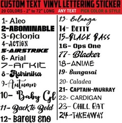 Custom Text Vinyl Lettering Sticker Decal Personalized -ANY TEXT – ANY NAME – [2