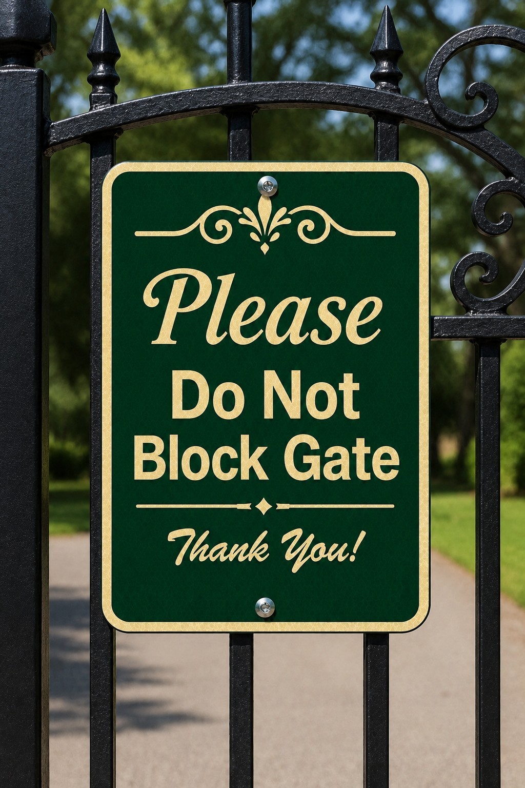 Please Do Not Block Gate Sign – Decorative Driveway Entrance Gate Notice 8x12 gallery