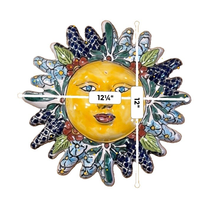 Ceramic Sun Face Wall Plaque Multicolor Glossy Wall Mounted gallery