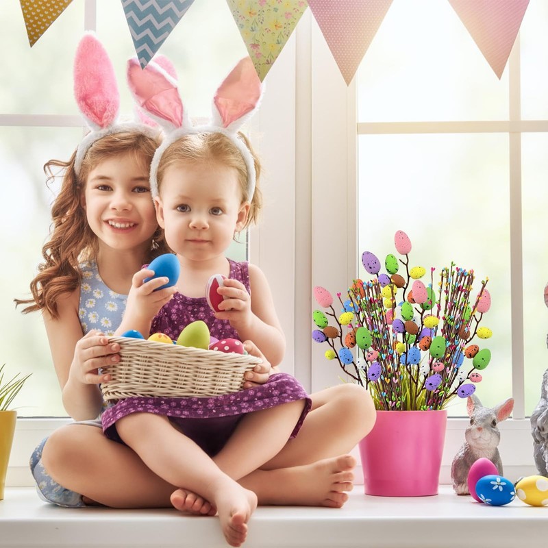 Artificial Easter Picks Easter Spray Vine with Pastel Easter Eggs Berries Flo... gallery