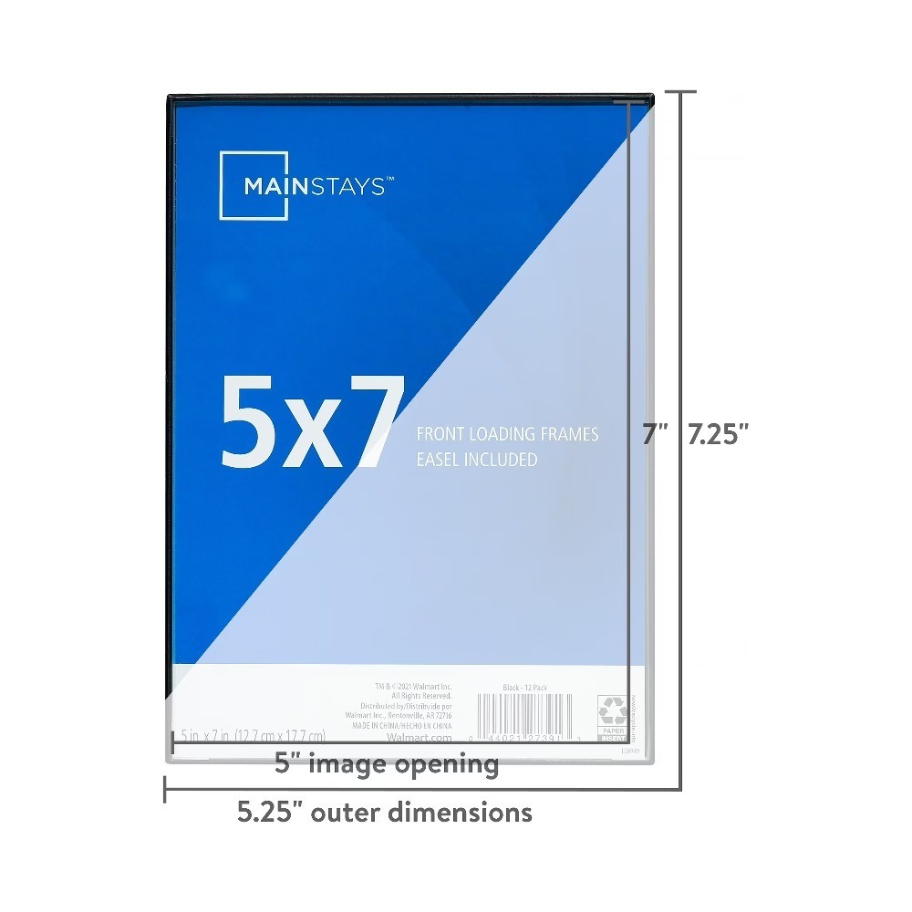 Front Loading Picture Frame 5x7 Inch Black Photo Frame Set of 12 gallery