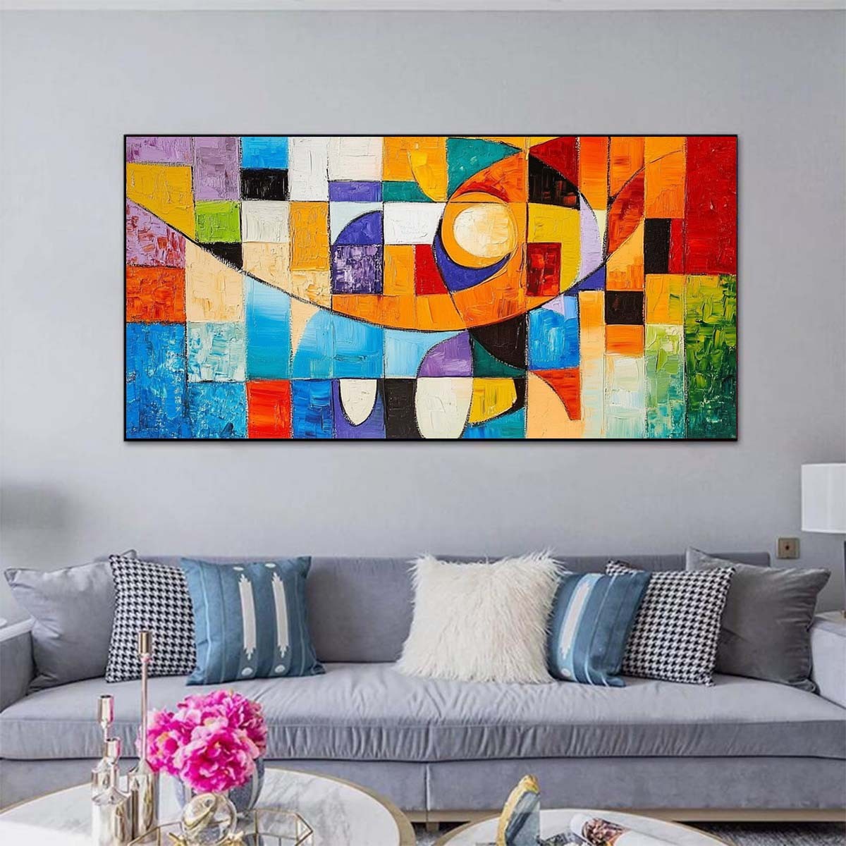 Green Modern Abstract Texture Hand Painted Oil Painting on Canvas Home Decor gallery