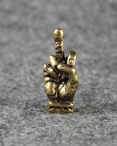 Brass Hand Pendant Statue Small Sculpture Tabletop Figurine Decor Gift gallery