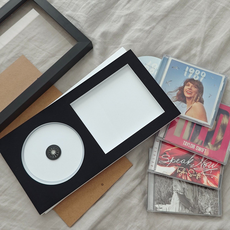 Solid Wood CD Display Frame for CD Cases and Discs, Home Decor, 7.7"x14.4" gallery