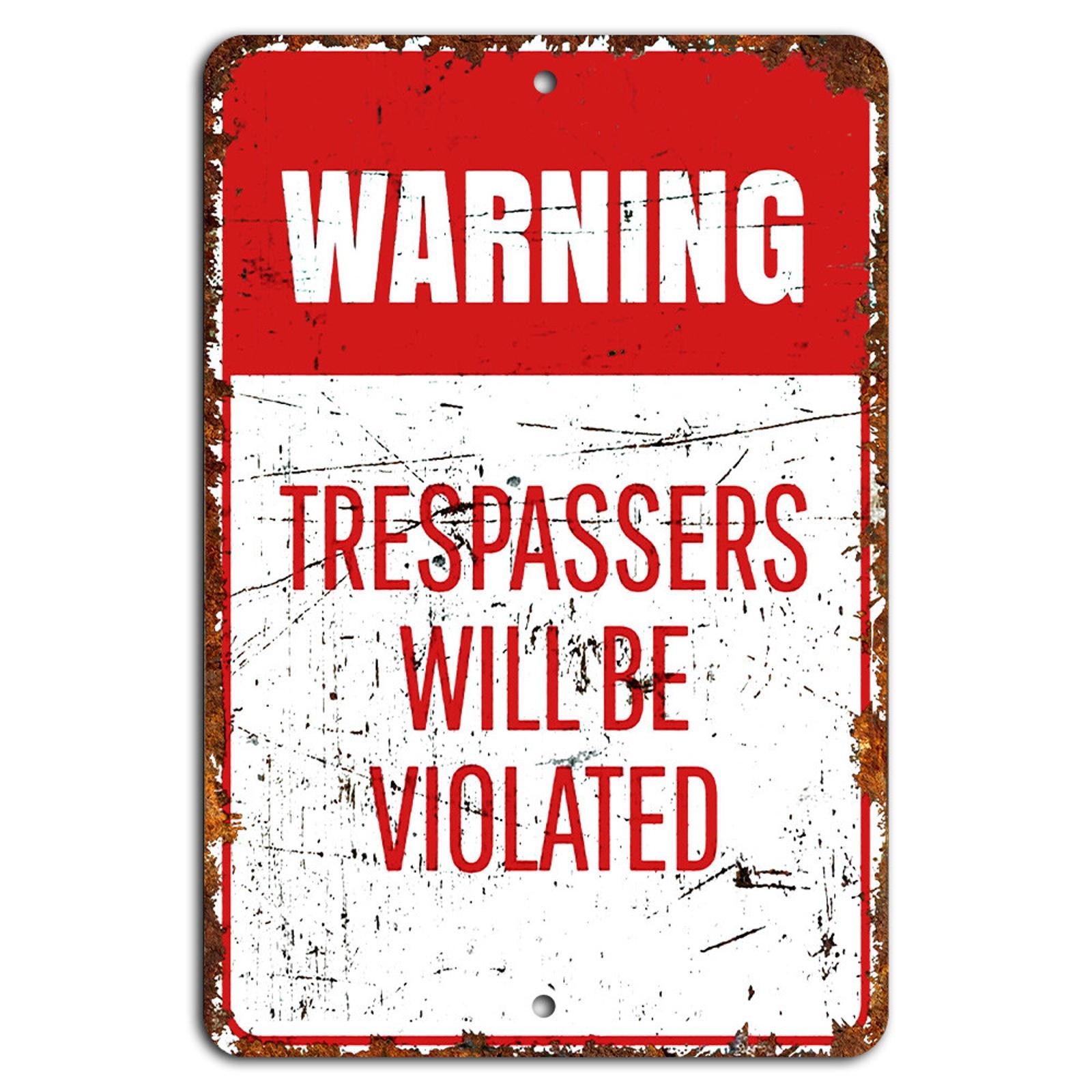 Rustic Warning Sign BanginPrints Aluminum Funny Security Decor Plaque gallery