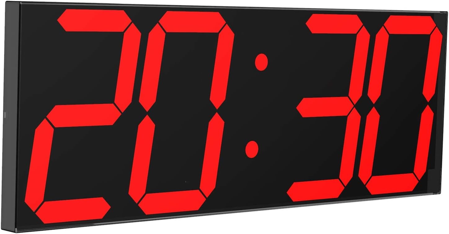 CHKOSDA LED Large Digital Wall Clock 6 Inch Numbers Red gallery