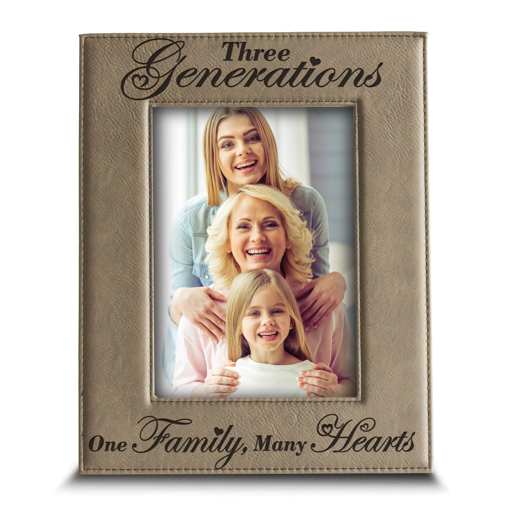 Bella Busta- Three Generations- One Family Many Hearts-Engraved Leather frame gallery