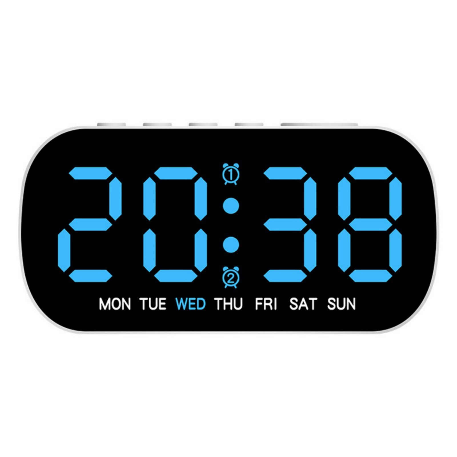 White Large LED Display Electric Digital Alarm Clock With Snooze Function gallery