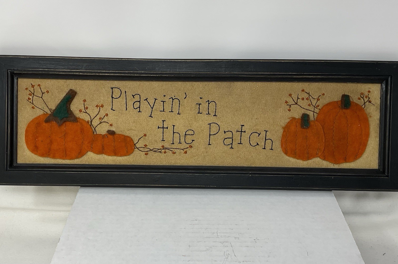 PLAYING IN THE PATCH Primitive Pumpkins Wall Art 6" x 18" Ready To Hang gallery