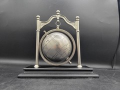 World Globe Silver Gray Nickel Chromium Suspended Hanging Desktop Stand – 8 5″