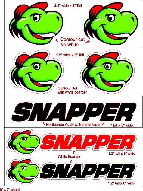 Snapper Sam Turtle Logo Set OEM graphics sticker emblem Lawnmower tractor Decal gallery