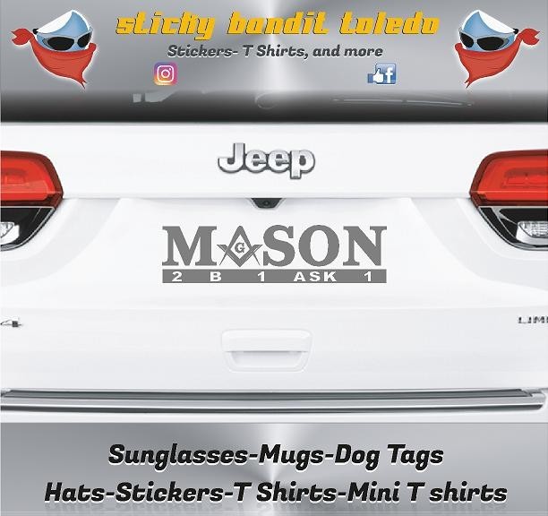 Masonic 12 inch window vinyl decal bumper sticker BOGO gallery