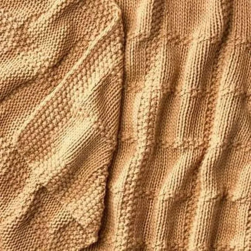 Threshold Studio McGee Grid Knit Throw Blanket Camel Soft Cozy 50x60 BRAND NEW gallery