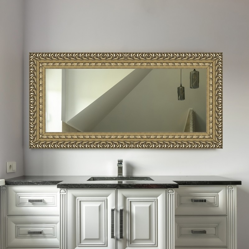 Mirror and Frame Pris Rectangular Wall Mirror Silver Finish Antique Style gallery