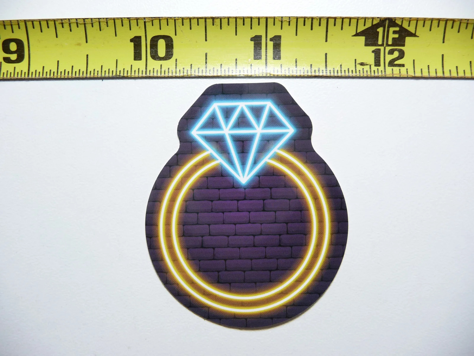 DIAMOND WEDDING ENGAGEMENT RING SMALL STICKER DECAL NEON STYLE BRIGHT VINYL gallery