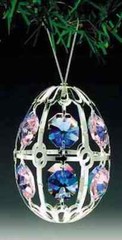 Egg – FIGURINE – ORNAMENT SILVE PLATED WITH MULTI COLOR AUSTRIAN CRYSTALS