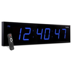 Ivation Large Digital Clock, 72″ Led Wall Clock with Stopwatch & More – Blue