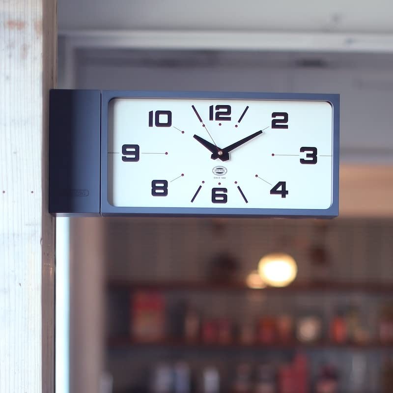 DULTON Double Face Wall Clock Rectangle H21-0362BK Black Magnet Type gallery