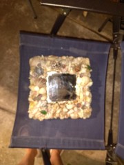 Handmade Shell Framed Square Multicolor Accent Mirrors Set Less Than 10in Each