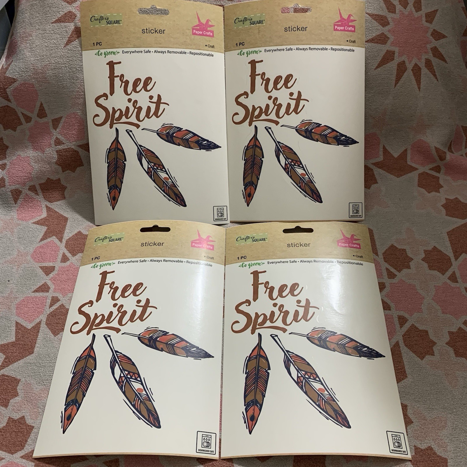 Free Spirit Removable Repositionable Sticker Crafter’s Square Lot Of 4 gallery