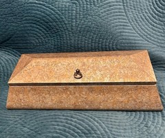 Wood Hinged Document Box – Burl-look Finish – Lined Inside -Luxurious Storage