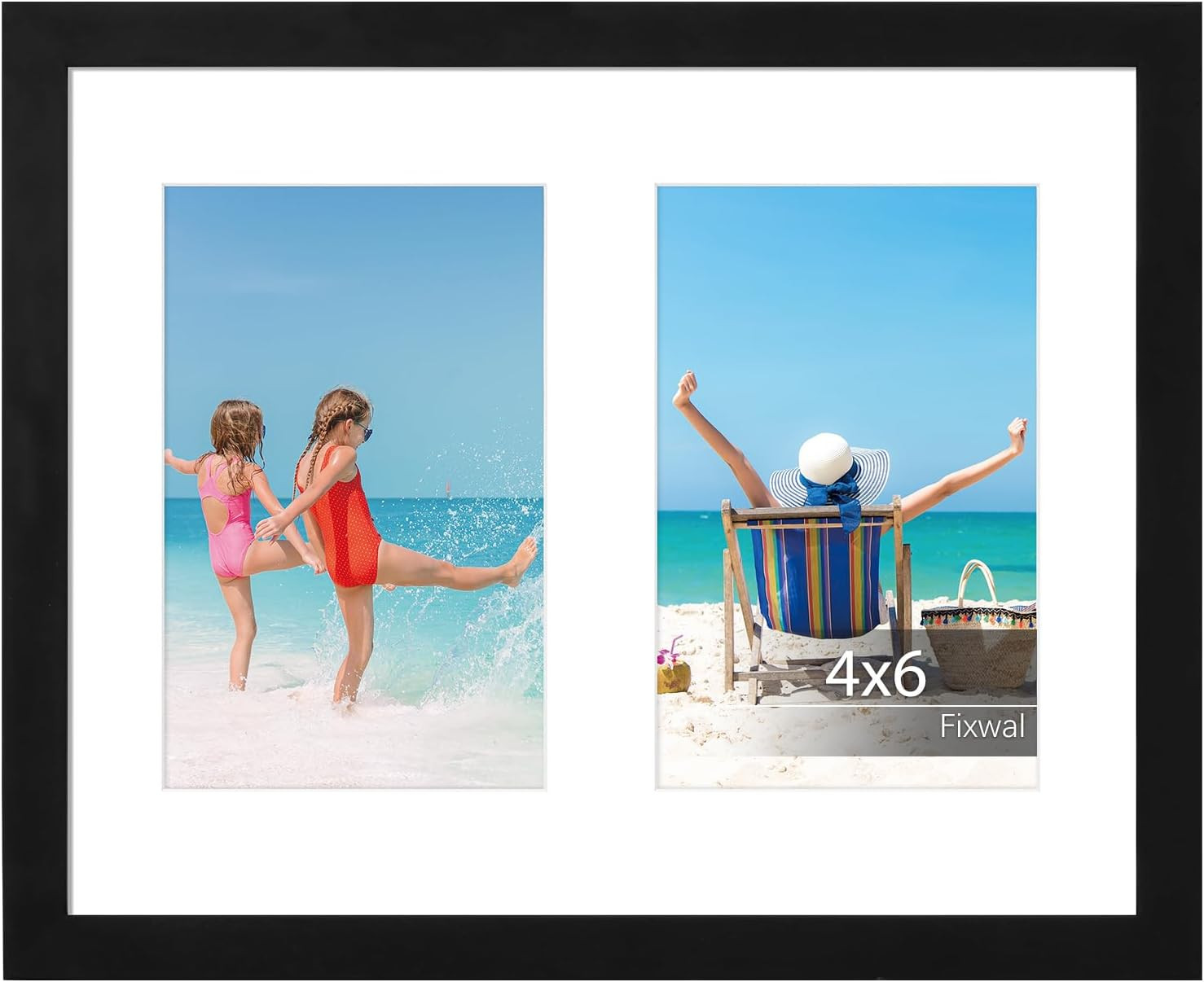 8X10 Collage Picture Frame with Two Openings for Displaying 4X6 Pictures, 4X6 Pi gallery